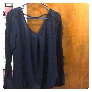 Long Sleeve Navy Top